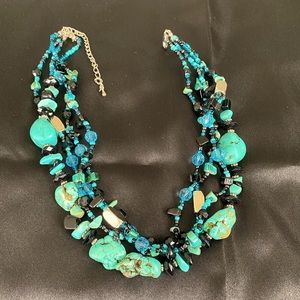 Turquoise and black necklace